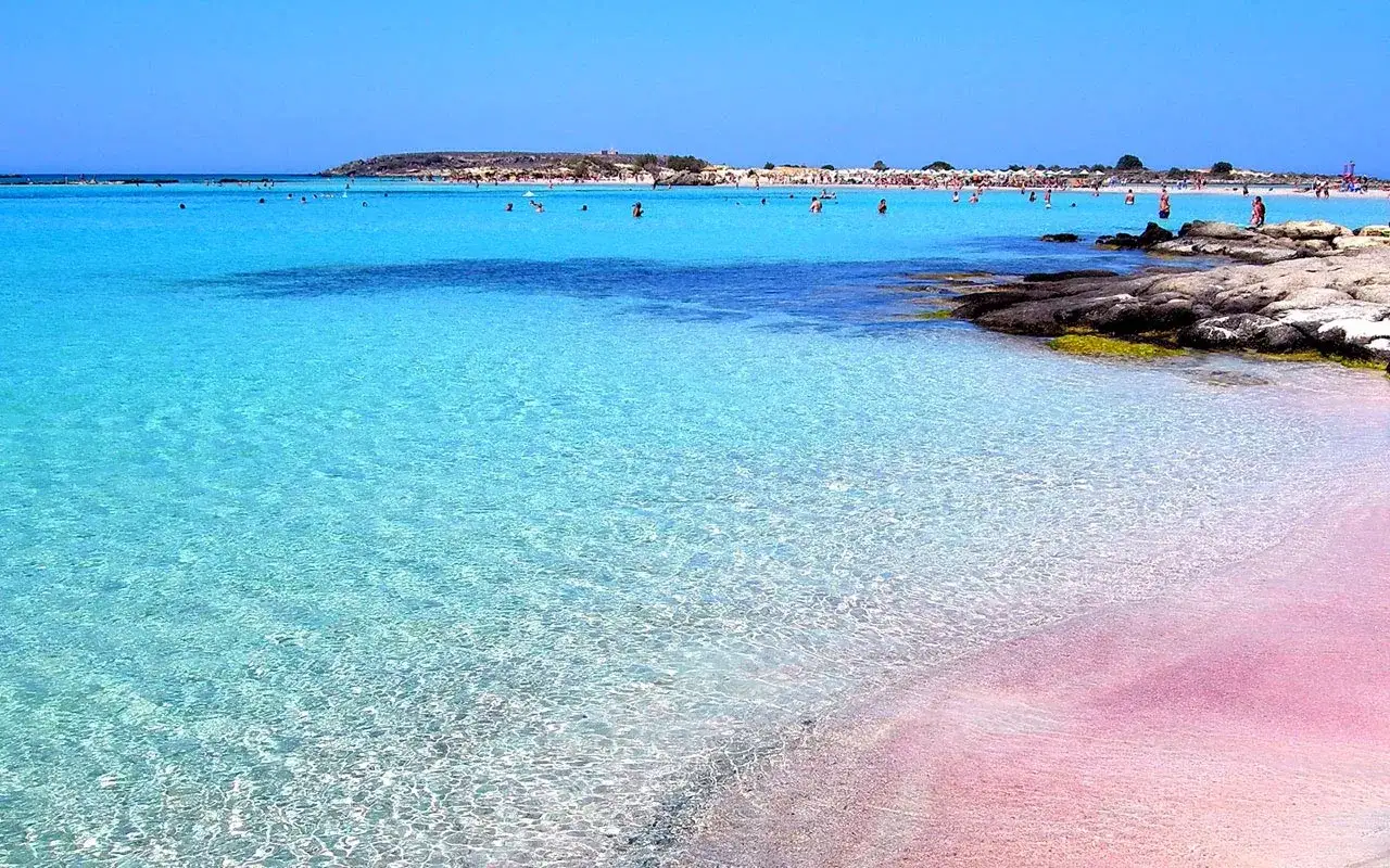 Elafonisi plaża różowy piasek Kreta