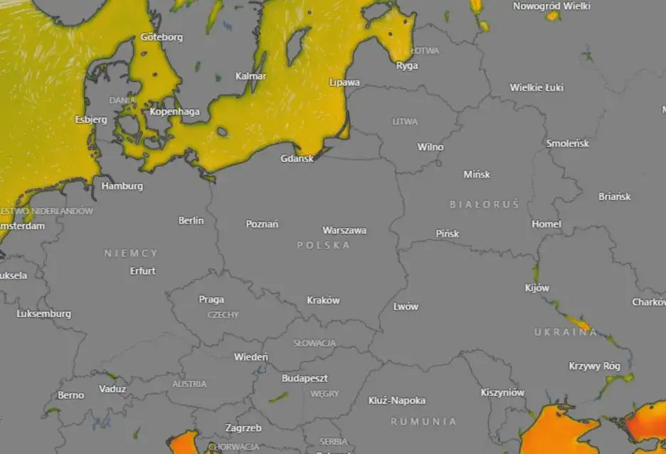 Temperatura wody w Bałtyku wykres roczny