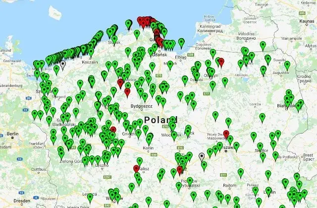 Aktualna mapa sinic Bałtyk GIS
